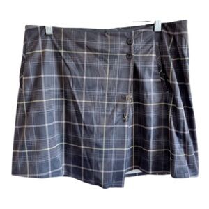 Nike Golf Tour Premium Dri-Fit Convertible Skort Plaid Safety Pin Sz 12